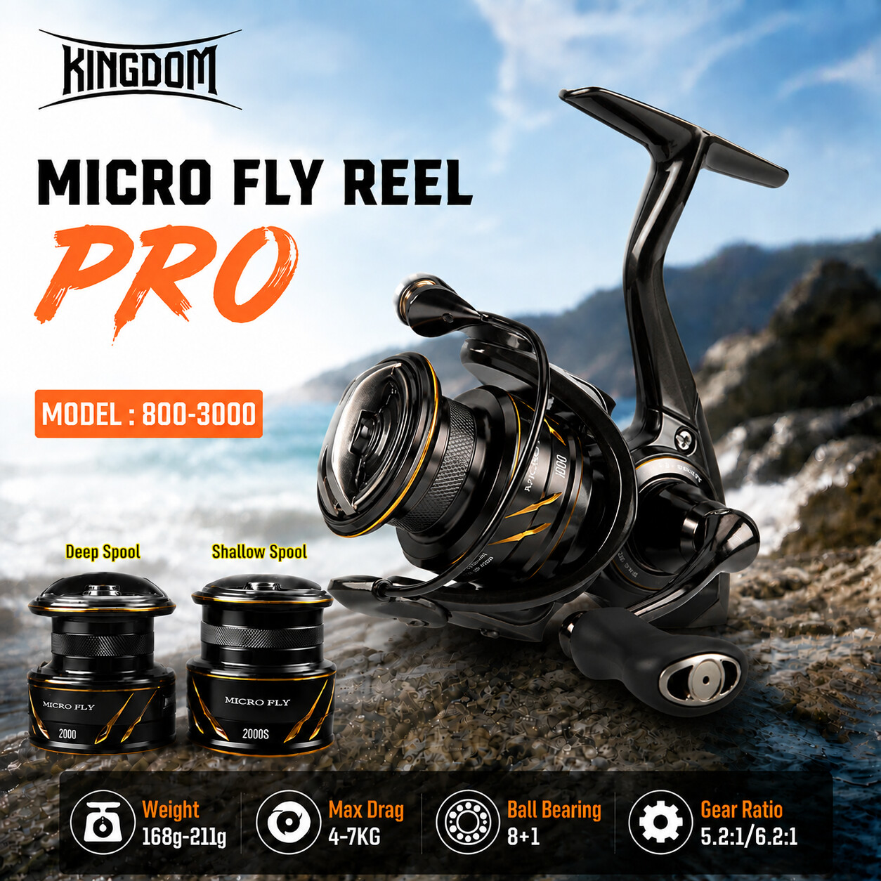 بكرة صيد دوارة Kingdom Micro F - مراجعة Abu Garcia Reel Max وسعره